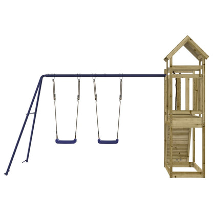 Spielturm aus imprägniertem Kiefernholz und massivem Douglasien- und Kiefernholz