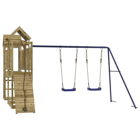 Spielturm aus imprägniertem Kiefernholz und massivem Douglasien- und Kiefernholz