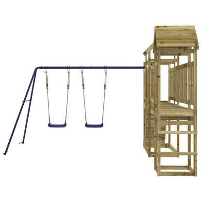 Spielturm aus imprägniertem Kiefernholz und massivem Douglasien- und Kiefernholz