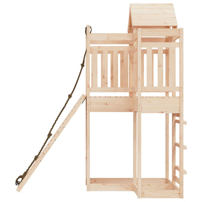 Spielturm mit Kletterwand aus imprägniertem Kiefernholz und Massivholz Douglasie