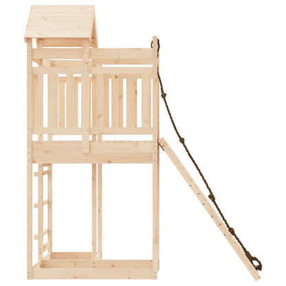 Spielturm mit Kletterwand aus imprägniertem Kiefernholz und Massivholz Douglasie