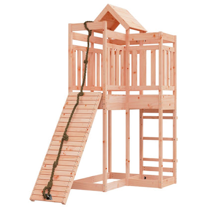 Spielturm mit Kletterwand aus imprägniertem Kiefernholz und Massivholz Douglasie