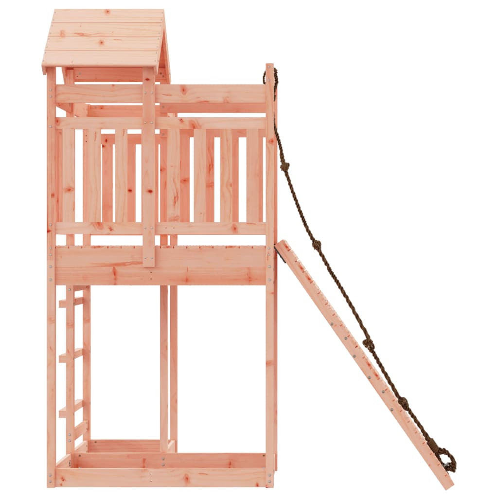Spielturm mit Kletterwand aus imprägniertem Kiefernholz und Massivholz Douglasie