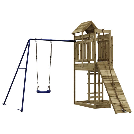 Spielturm aus imprägniertem Kiefernholz und massivem Douglasien- und Kiefernholz