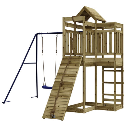 Spielturm aus imprägniertem Kiefernholz und massivem Douglasien- und Kiefernholz