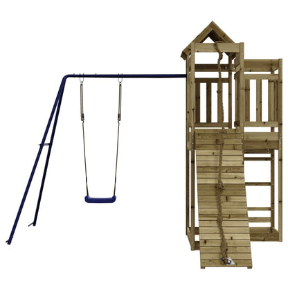 Spielturm aus imprägniertem Kiefernholz und massivem Douglasien- und Kiefernholz
