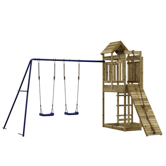 Spielturm aus imprägniertem Kiefernholz und massivem Douglasien- und Kiefernholz