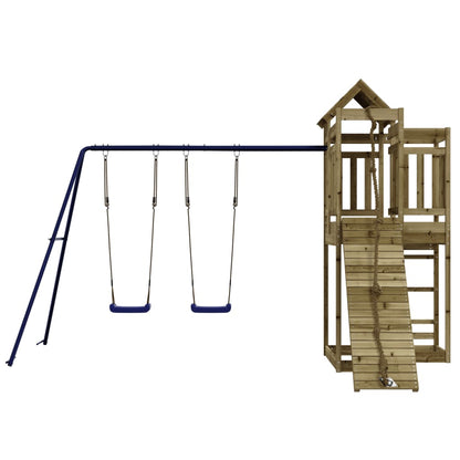 Spielturm aus imprägniertem Kiefernholz und massivem Douglasien- und Kiefernholz