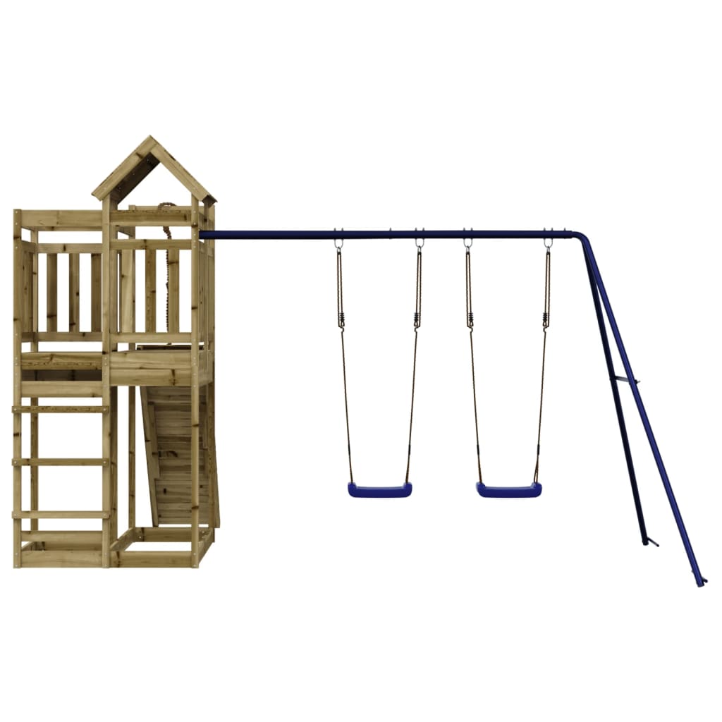 Spielturm aus imprägniertem Kiefernholz und massivem Douglasien- und Kiefernholz