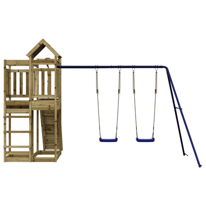 Spielturm aus imprägniertem Kiefernholz und massivem Douglasien- und Kiefernholz