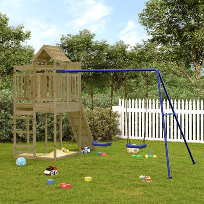 Spielturm aus imprägniertem Kiefernholz und massivem Douglasien- und Kiefernholz