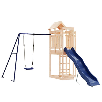 Spielturm aus imprägniertem Kiefernholz und massivem Douglasien- und Kiefernholz