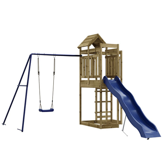 Spielturm aus imprägniertem Kiefernholz und massivem Douglasien- und Kiefernholz