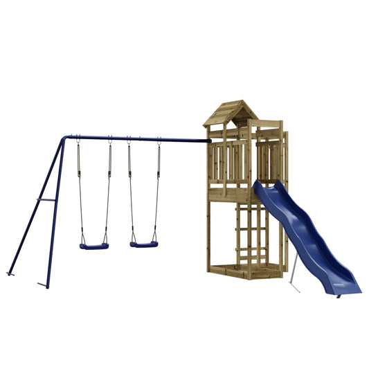 Spielturm aus imprägniertem Kiefernholz und massivem Douglasien- und Kiefernholz