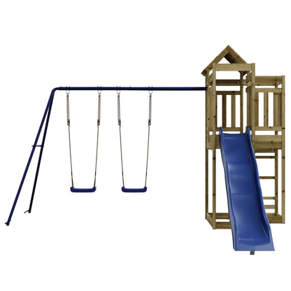 Spielturm aus imprägniertem Kiefernholz und massivem Douglasien- und Kiefernholz