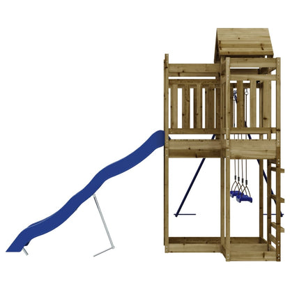 Spielturm aus imprägniertem Kiefernholz und massivem Douglasien- und Kiefernholz