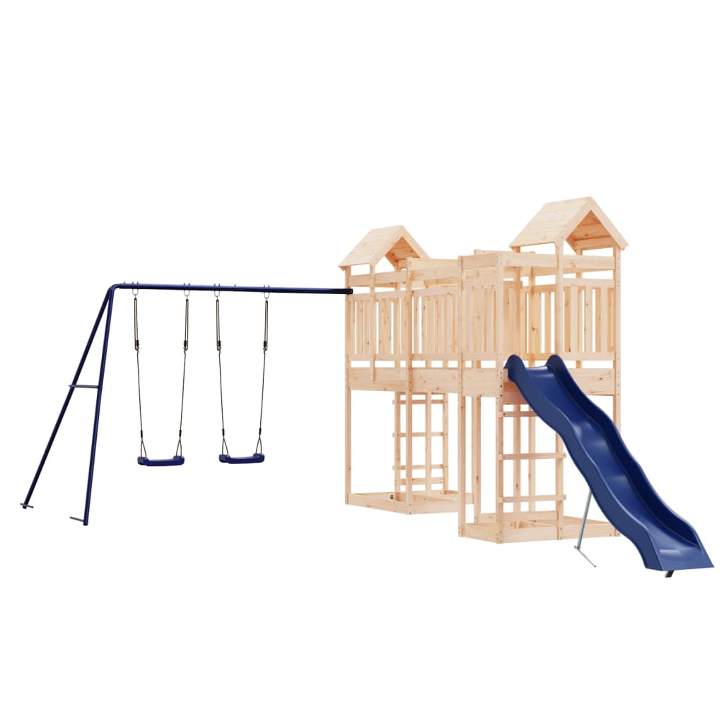 Spielturm aus imprägniertem Kiefernholz und massivem Douglasien- und Kiefernholz