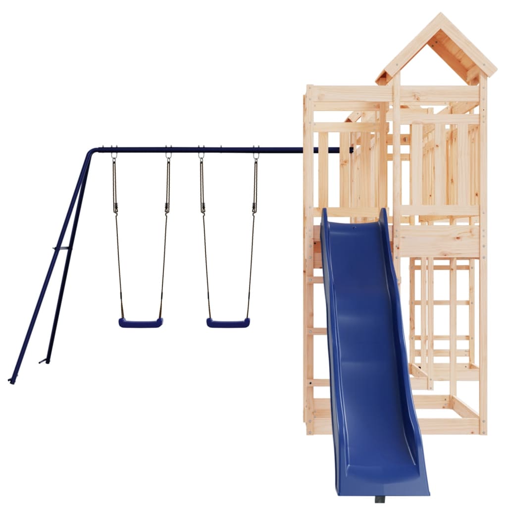 Spielturm aus imprägniertem Kiefernholz und massivem Douglasien- und Kiefernholz