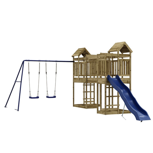 Spielturm aus imprägniertem Kiefernholz und massivem Douglasien- und Kiefernholz