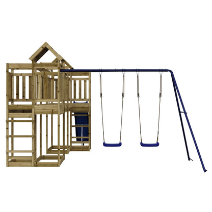 Spielturm aus imprägniertem Kiefernholz und massivem Douglasien- und Kiefernholz