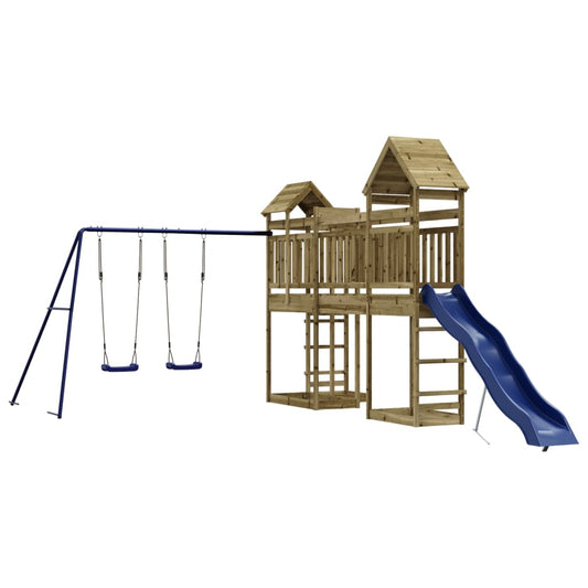 Spielturm aus imprägniertem Kiefernholz und massivem Douglasien- und Kiefernholz