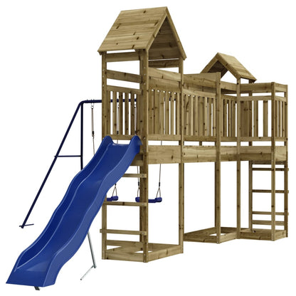 Spielturm aus imprägniertem Kiefernholz und massivem Douglasien- und Kiefernholz