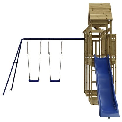 Spielturm aus imprägniertem Kiefernholz und massivem Douglasien- und Kiefernholz