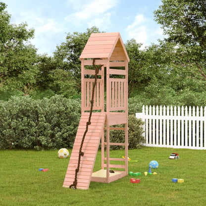 Spielturm mit Kletterwand aus imprägniertem Kiefernholz und Massivholz Douglasie