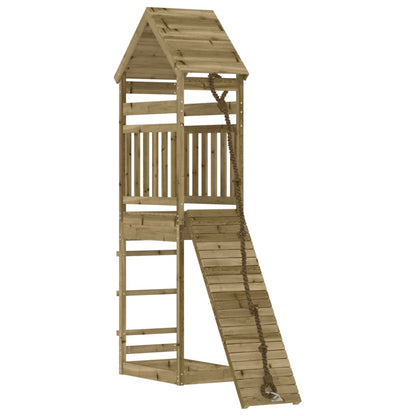 Spielturm mit Kletterwand aus imprägniertem Kiefernholz und Massivholz Douglasie