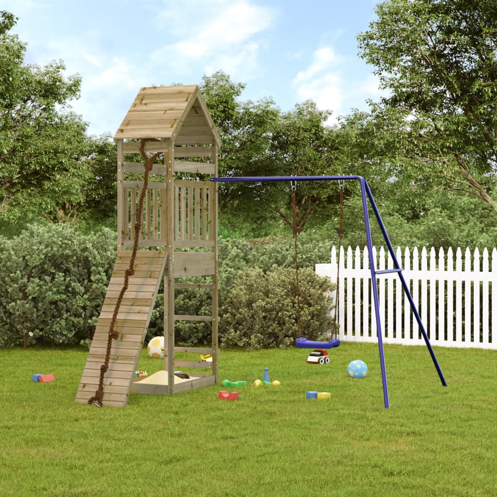 Spielturm aus imprägniertem Kiefernholz und massivem Douglasien- und Kiefernholz