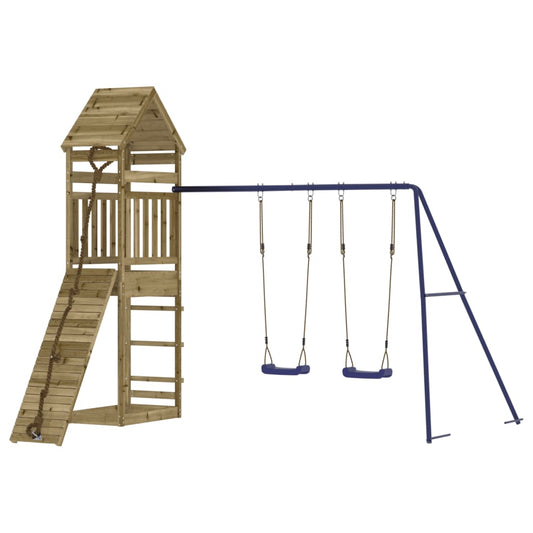 Spielturm aus imprägniertem Kiefernholz und massivem Douglasien- und Kiefernholz