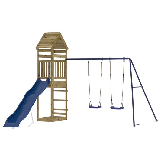 Spielturm aus imprägniertem Kiefernholz und massivem Douglasien- und Kiefernholz