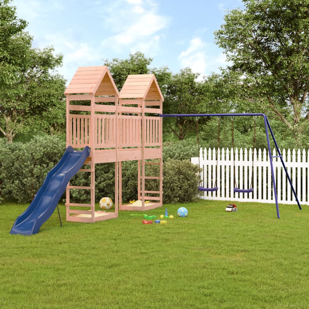 Spielturm aus imprägniertem Kiefernholz und massivem Douglasien- und Kiefernholz