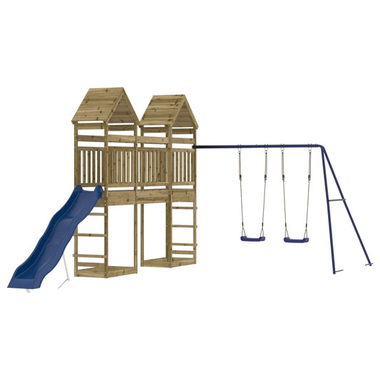 Spielturm aus imprägniertem Kiefernholz und massivem Douglasien- und Kiefernholz