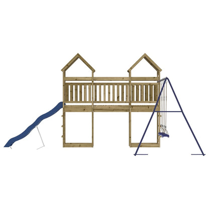Spielturm aus imprägniertem Kiefernholz und massivem Douglasien- und Kiefernholz
