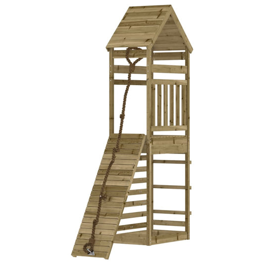 Spielturm mit Kletterwand aus imprägniertem Kiefernholz und Massivholz Douglasie/Kiefer