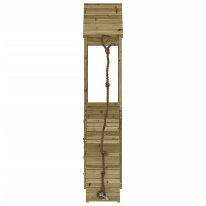 Spielturm mit Kletterwand aus imprägniertem Kiefernholz und Massivholz Douglasie/Kiefer