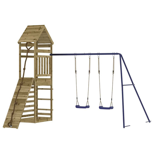 Spielturm aus imprägniertem Kiefernholz und massivem Douglasien- und Kiefernholz