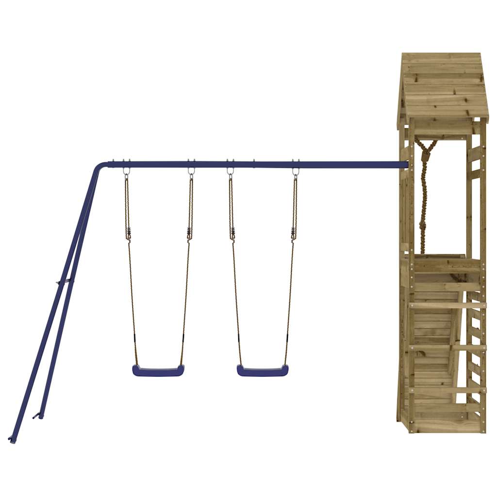 Spielturm aus imprägniertem Kiefernholz und massivem Douglasien- und Kiefernholz