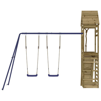 Spielturm aus imprägniertem Kiefernholz und massivem Douglasien- und Kiefernholz