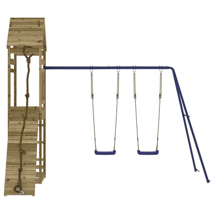 Spielturm aus imprägniertem Kiefernholz und massivem Douglasien- und Kiefernholz