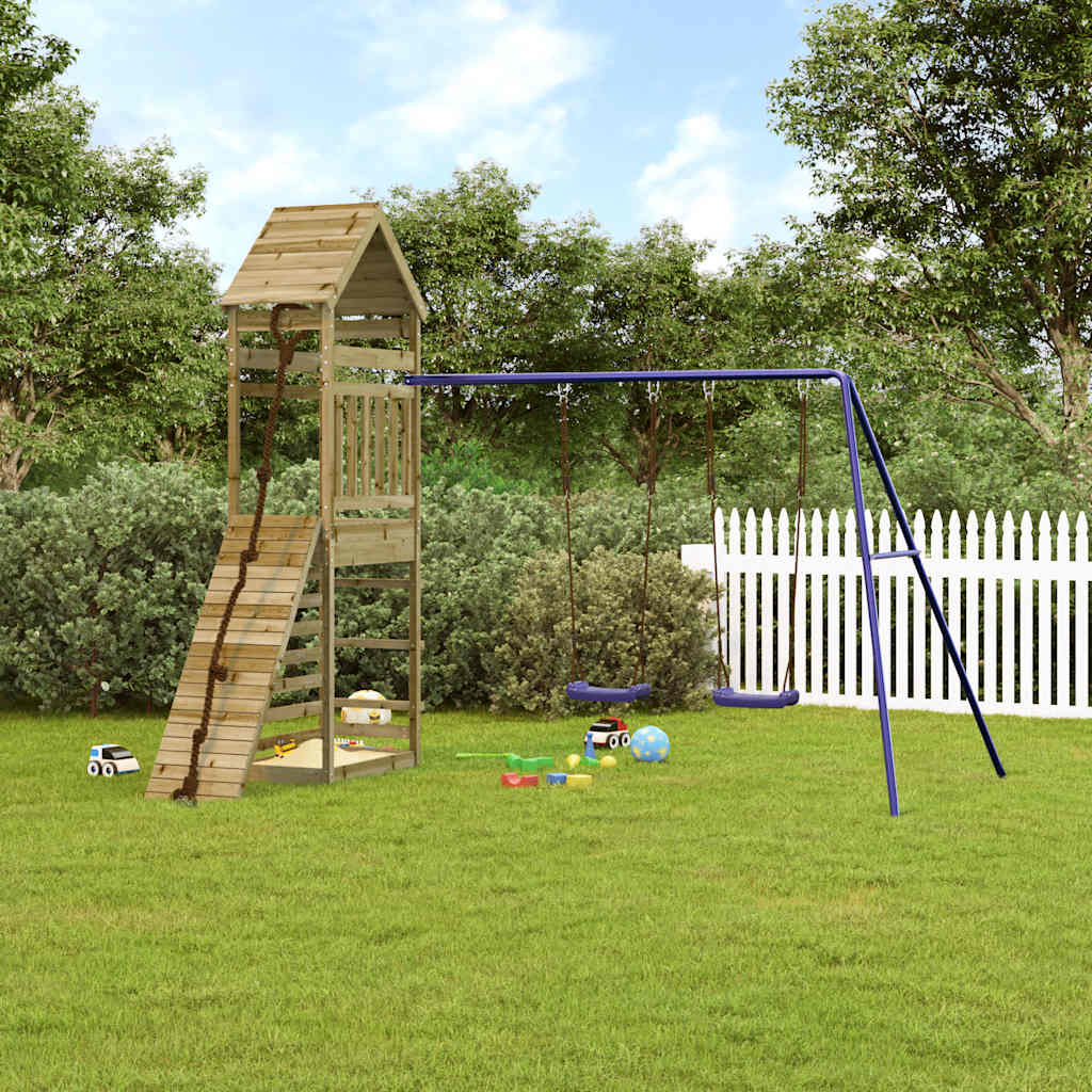 Spielturm aus imprägniertem Kiefernholz und massivem Douglasien- und Kiefernholz