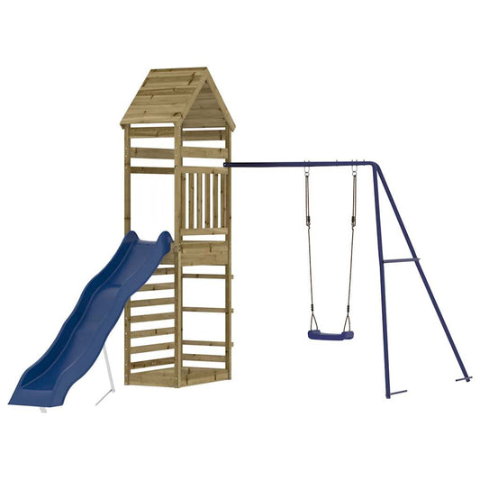 Spielturm aus imprägniertem Kiefernholz und massivem Douglasien- und Kiefernholz