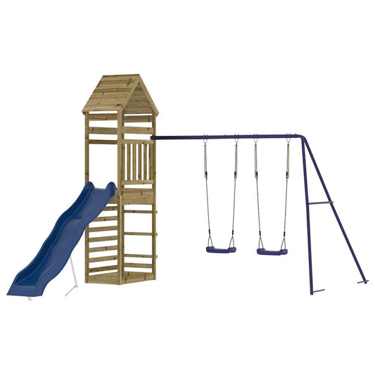 Spielturm aus imprägniertem Kiefernholz und massivem Douglasien- und Kiefernholz