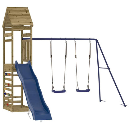 Spielturm aus imprägniertem Kiefernholz und massivem Douglasien- und Kiefernholz