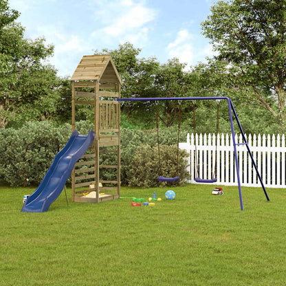 Spielturm aus imprägniertem Kiefernholz und massivem Douglasien- und Kiefernholz