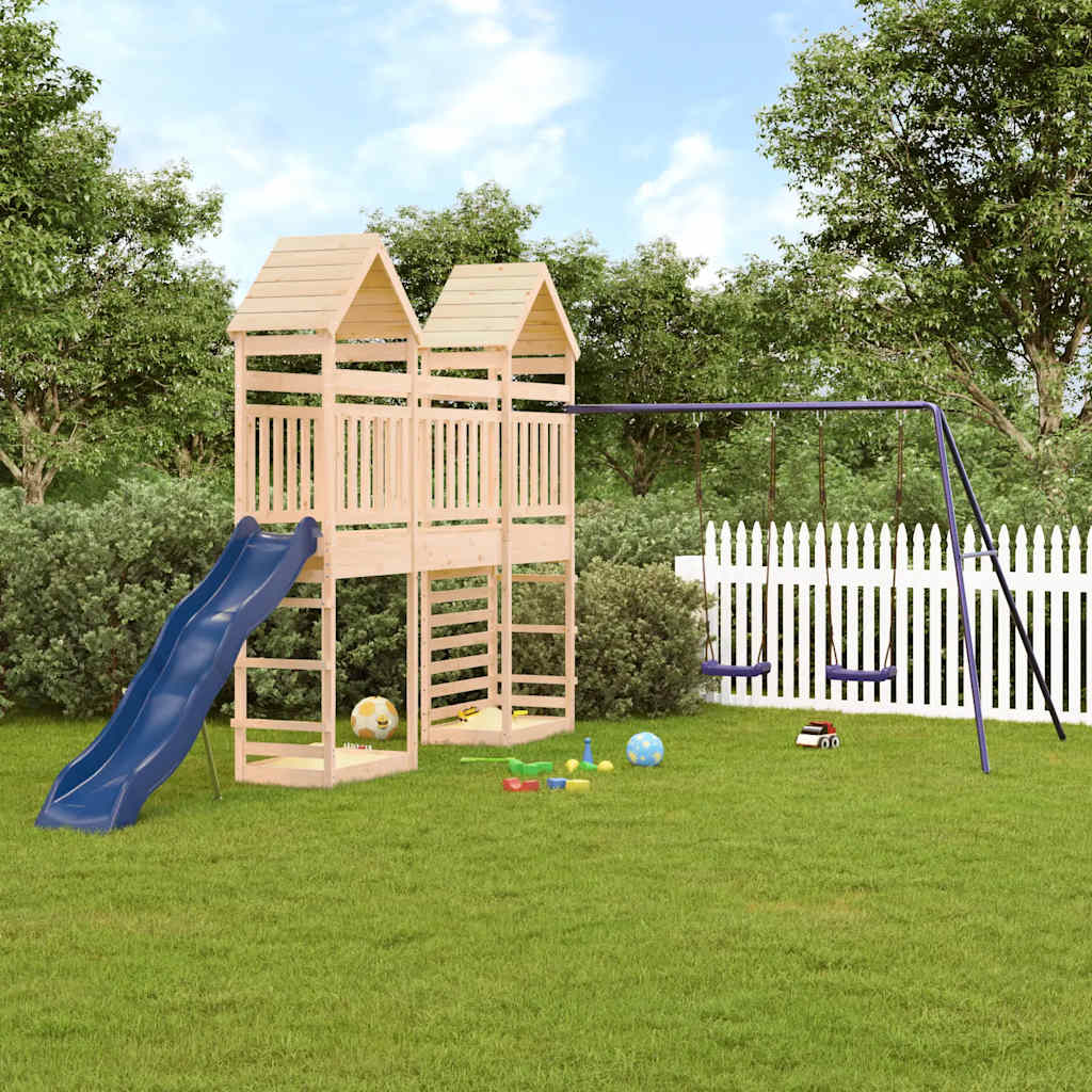 Spielturm aus imprägniertem Kiefernholz und massivem Douglasien- und Kiefernholz