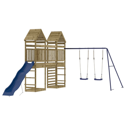 Spielturm aus imprägniertem Kiefernholz und massivem Douglasien- und Kiefernholz