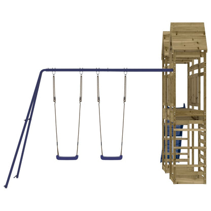 Spielturm aus imprägniertem Kiefernholz und massivem Douglasien- und Kiefernholz