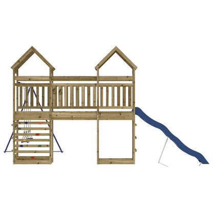 Spielturm aus imprägniertem Kiefernholz und massivem Douglasien- und Kiefernholz